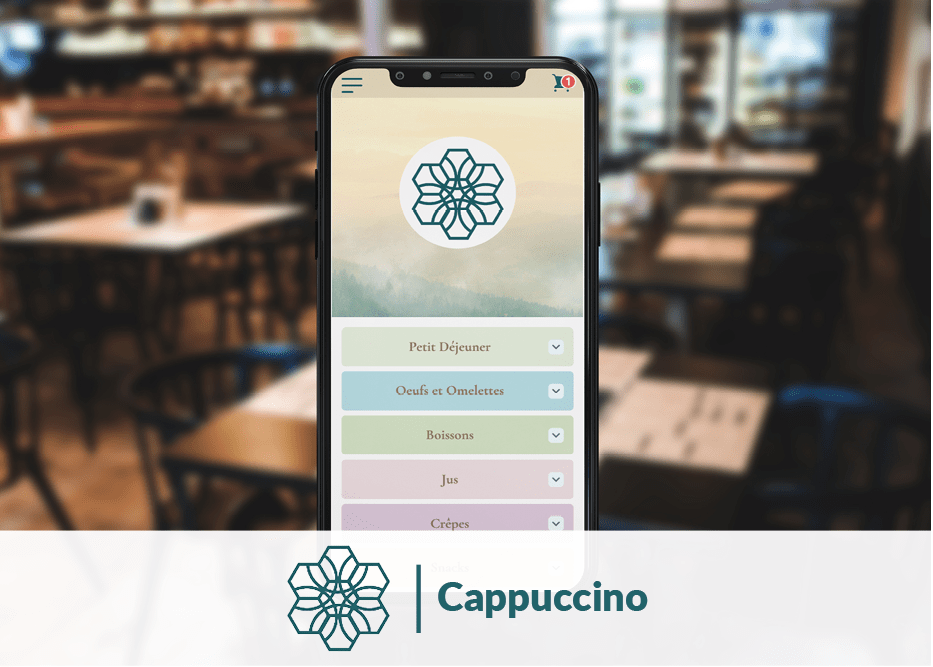 Digital menu creation Cappuccino café - map-concepts Tangier Communication Agency