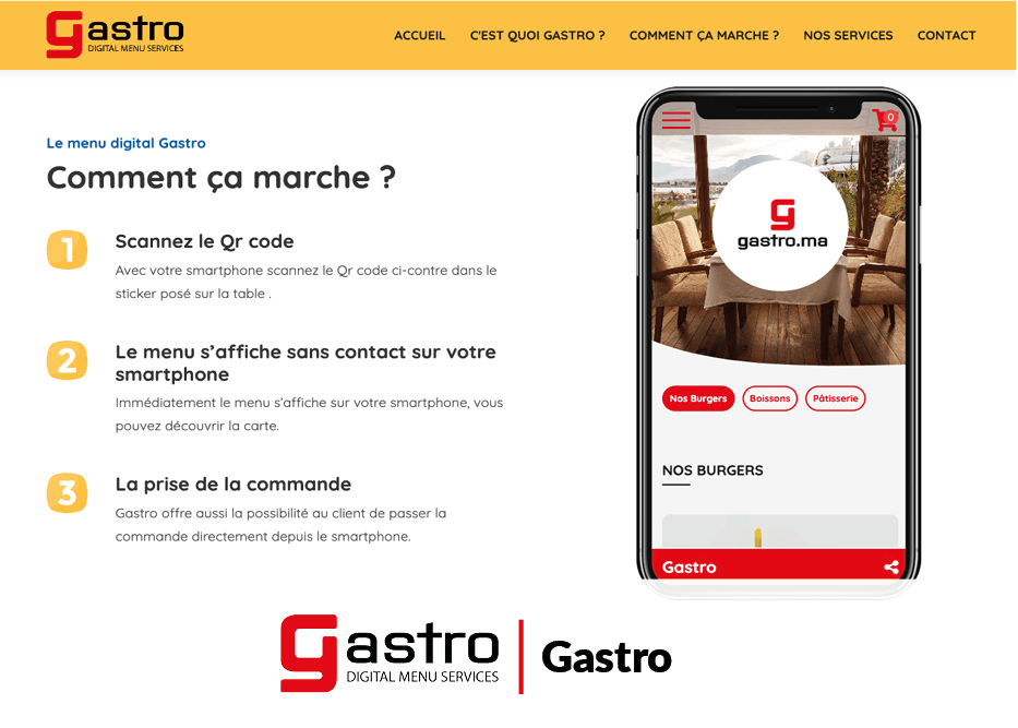 Présentation du site web Gastro.ma - map-concepts Tangier Communication Agency